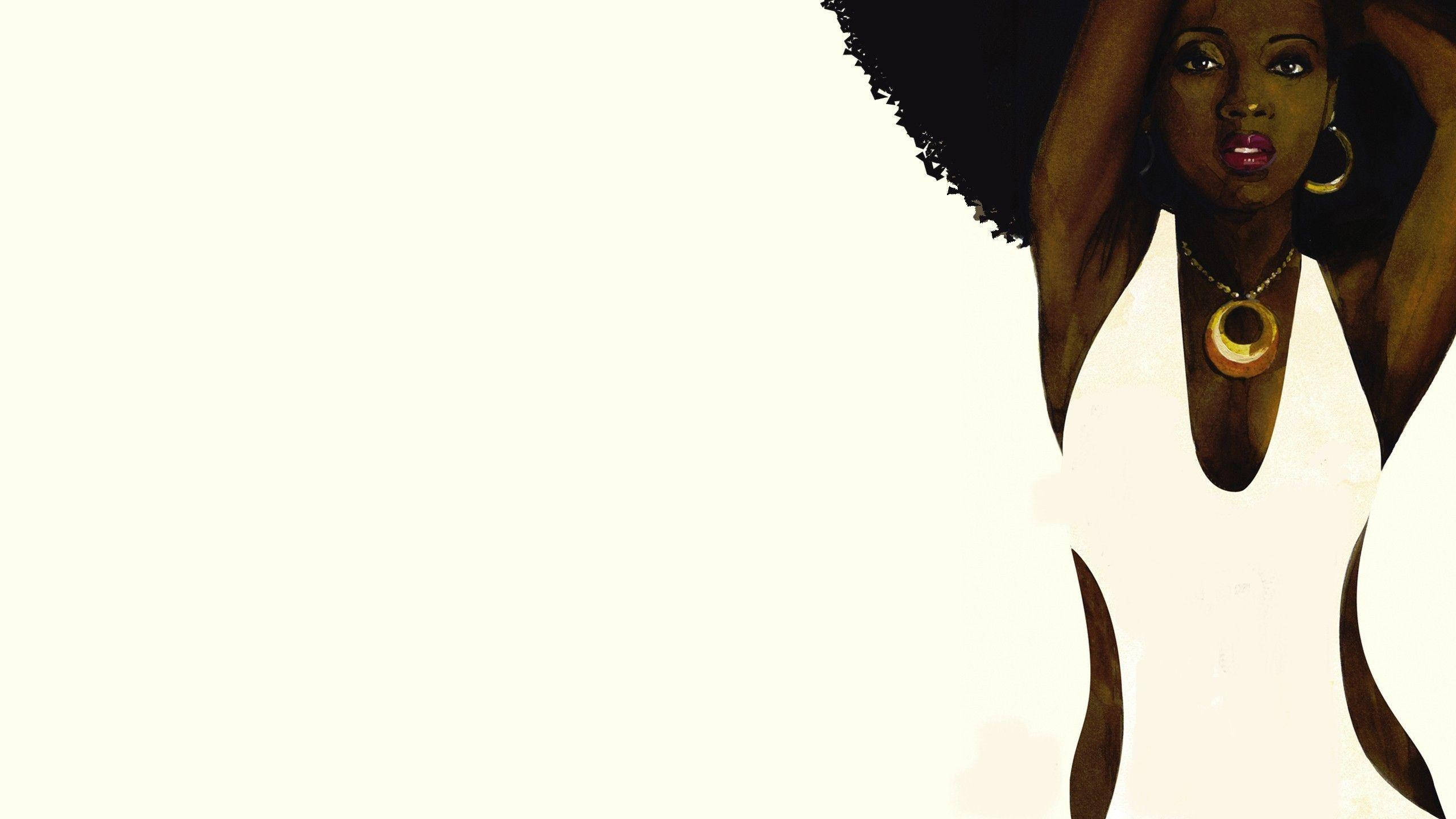 Itim na Baddie na Babaeng Nakasuot ng Negative Space na Damit Wallpaper