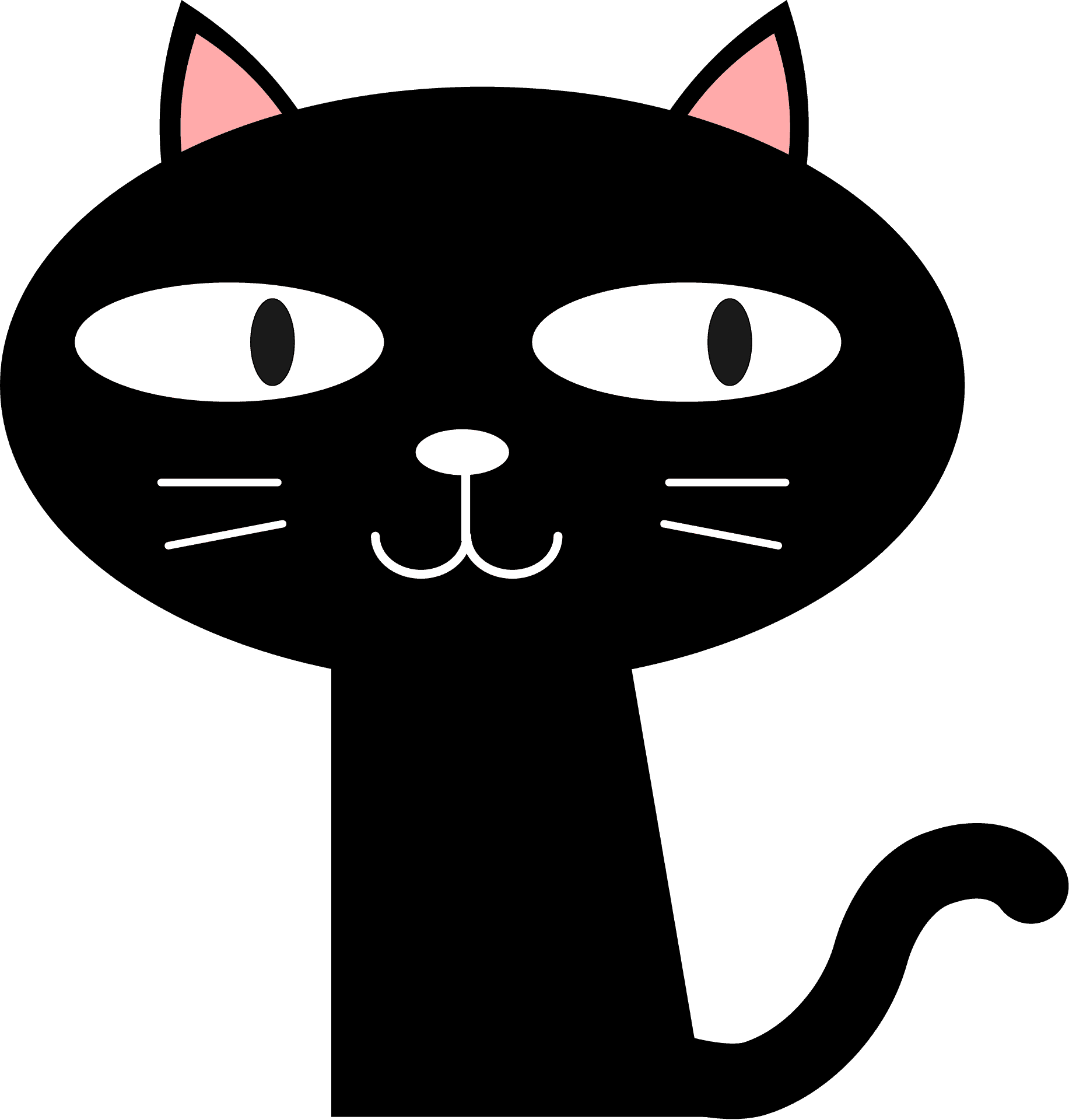 Itim na Cartoon na Pusa na Nakangiti Wallpaper