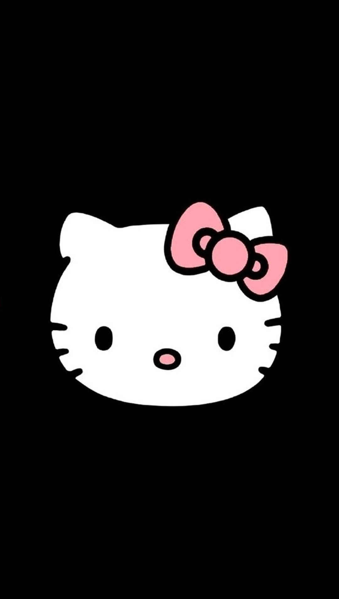 Itim na Drawing ng Cartoon na Hello Kitty Wallpaper