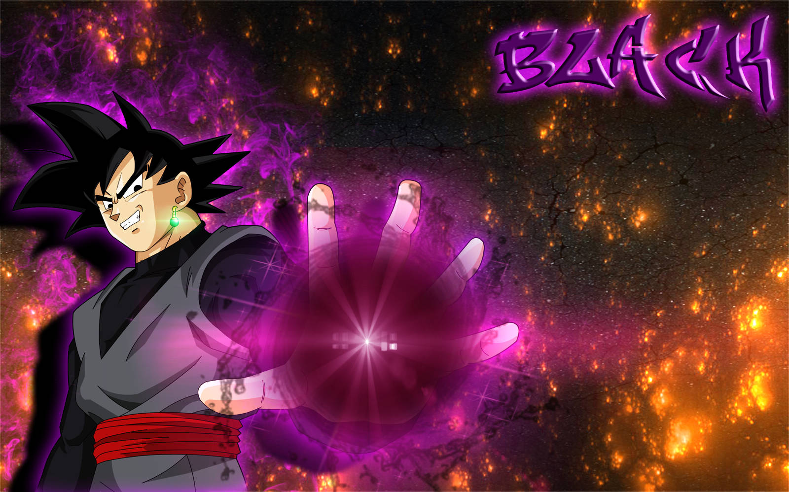 Itim na Goku na May Maitim na Rosas na Orbs Wallpaper