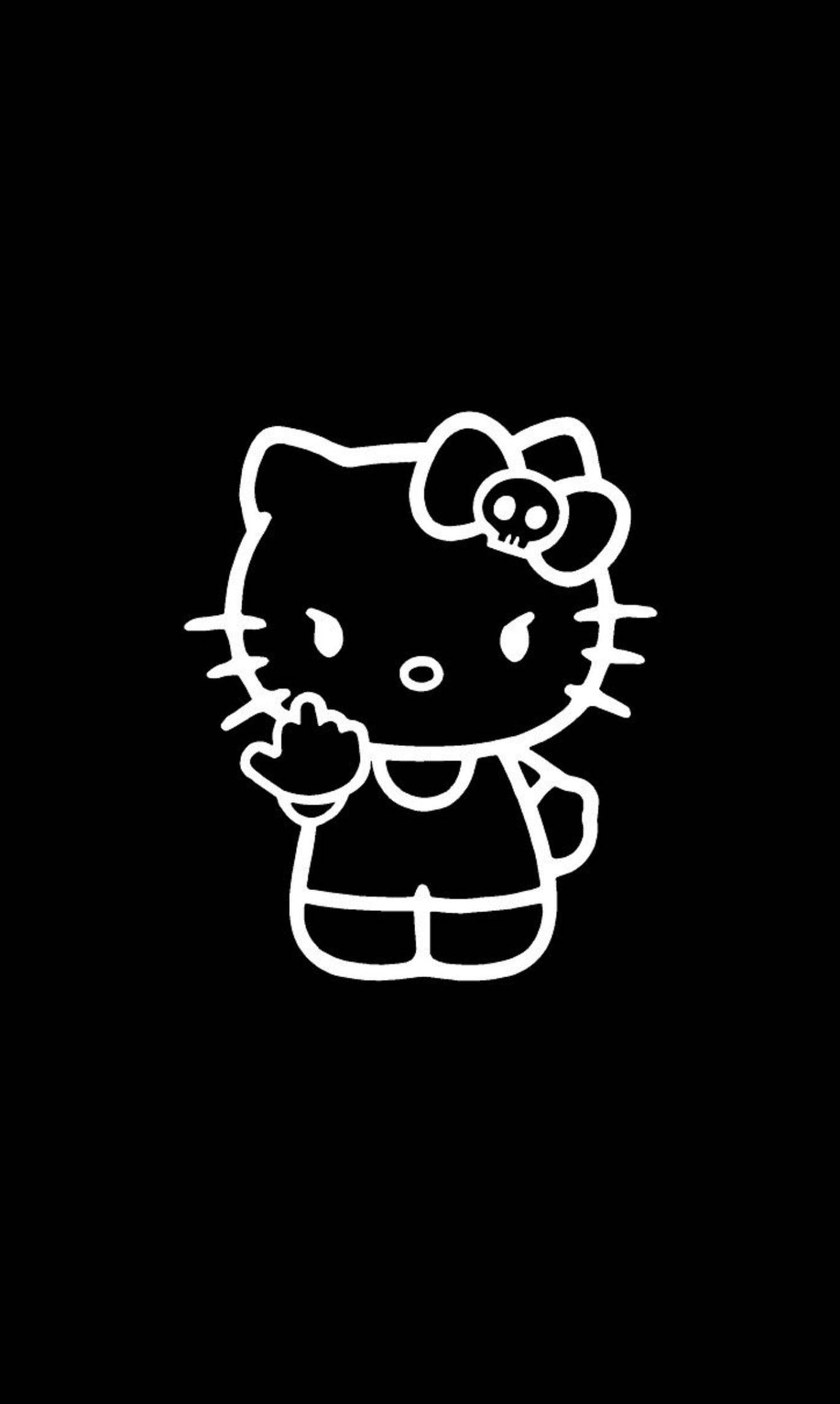 Itim na Hello Kitty na Bastos ang Galaw Wallpaper