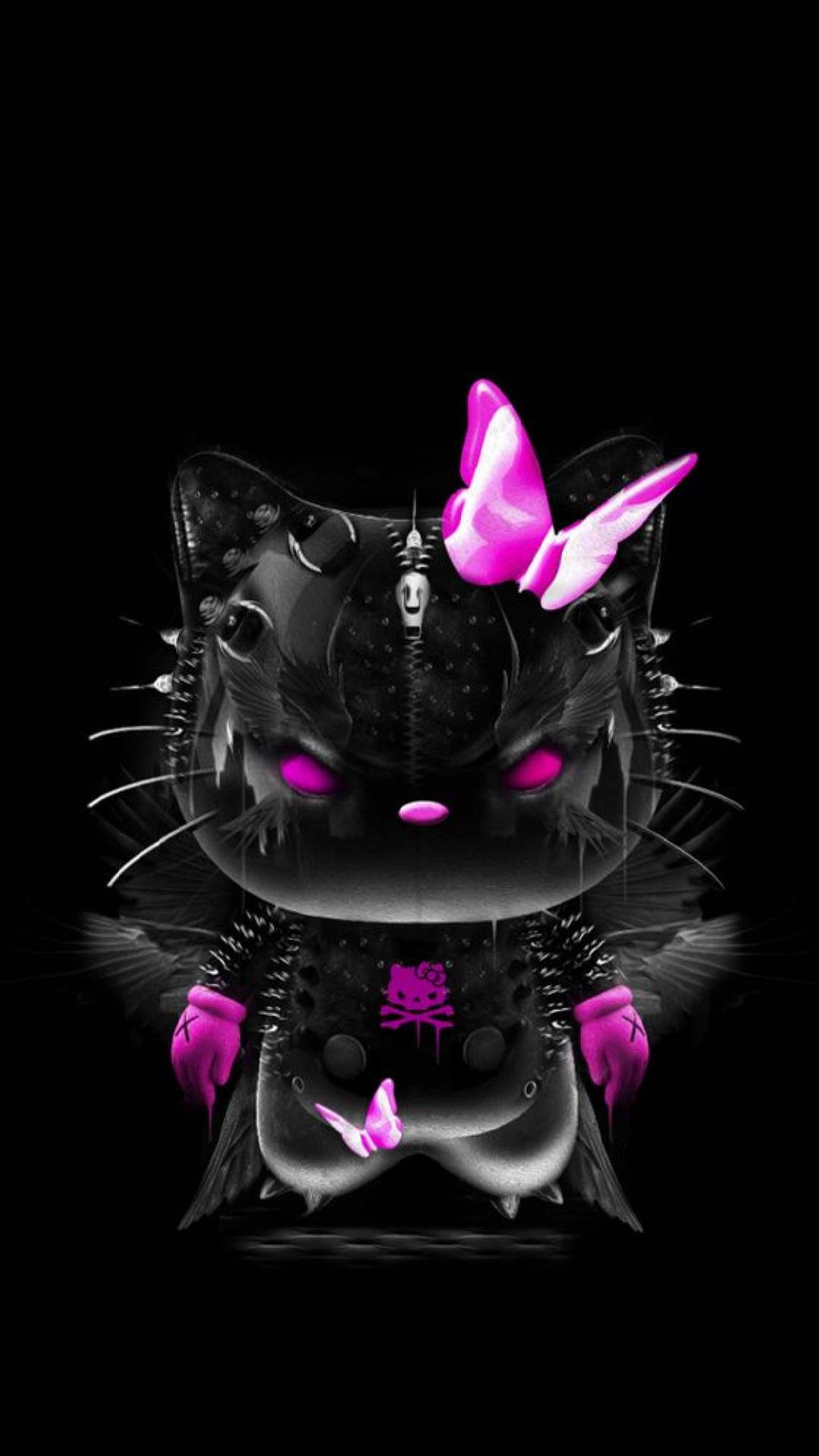 Itim na Hello Kitty na Naka-Dark Costume Wallpaper