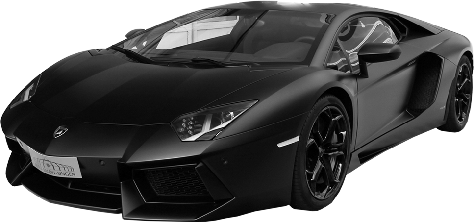 Itim na Lamborghini Aventador Side View Wallpaper