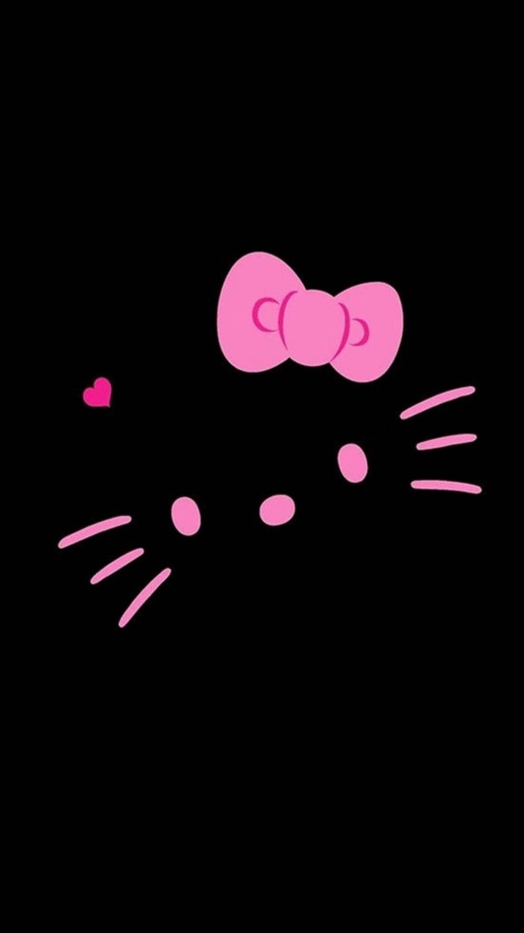 Itim na Mukha ng Hello Kitty na May Detalye Wallpaper