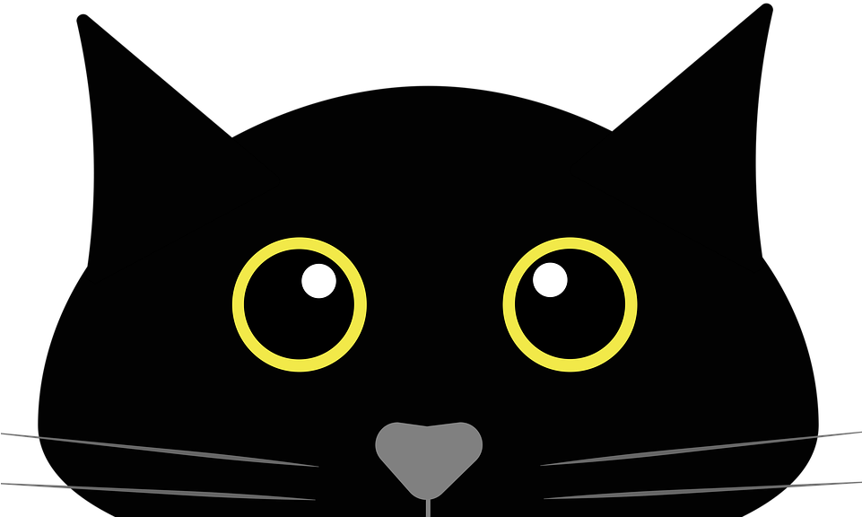 Itim na Pusa na Cartoon Portrait Wallpaper