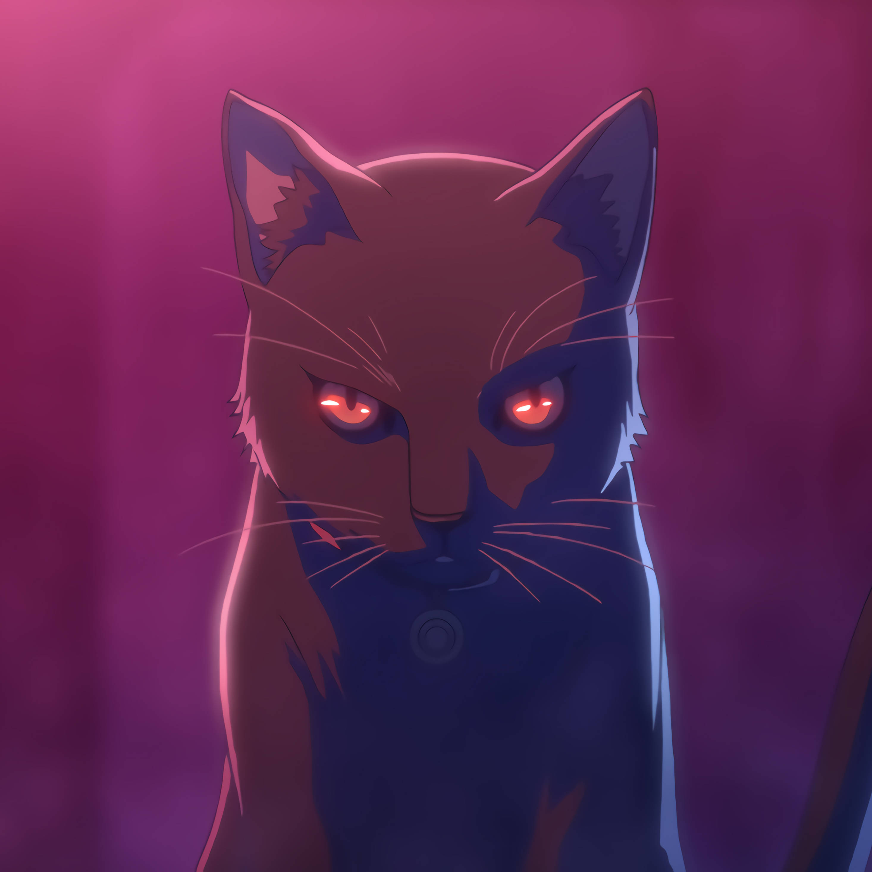 Itim na Pusa ng Anime iPad mula sa Akudama Drive Wallpaper