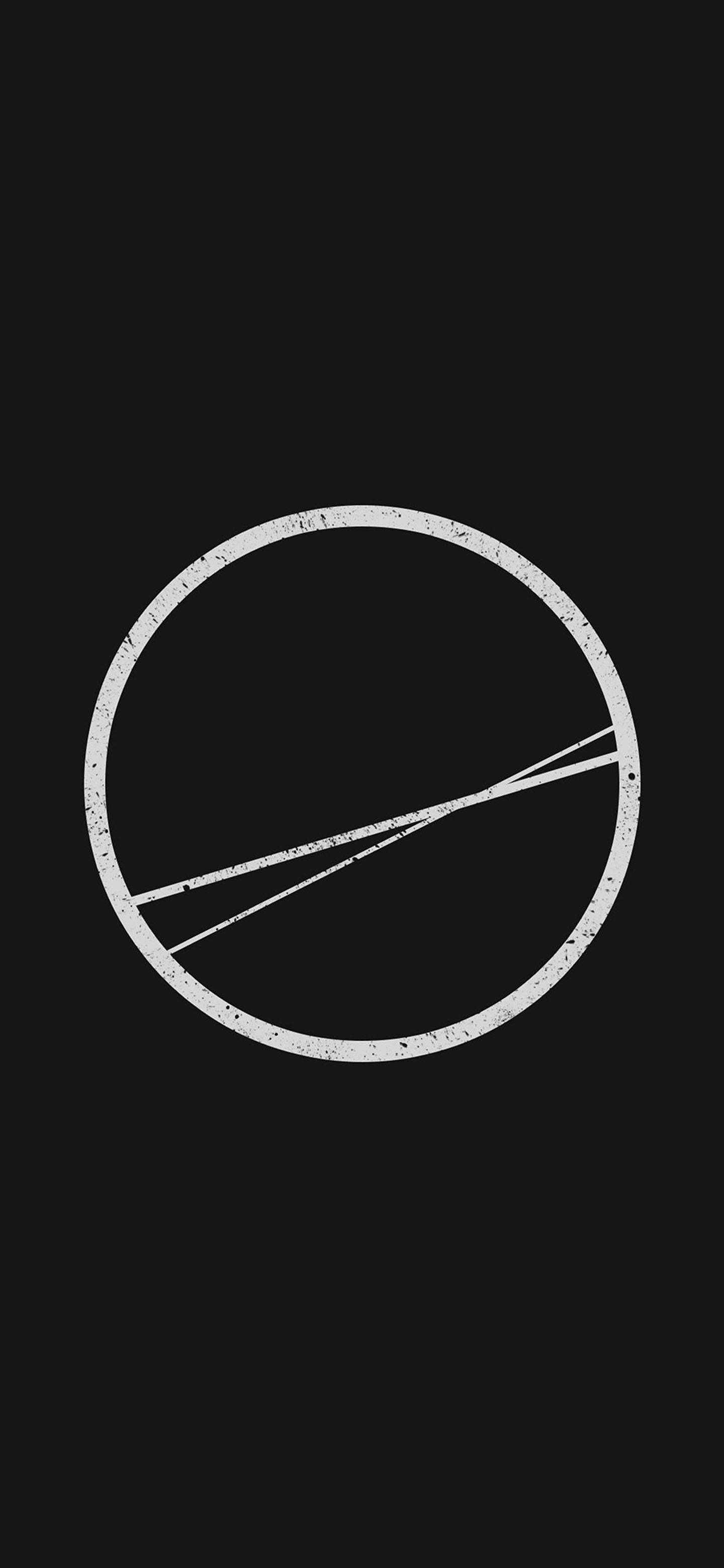 Itim na Teleponong Minimalist na Bilog na Heometriko Wallpaper