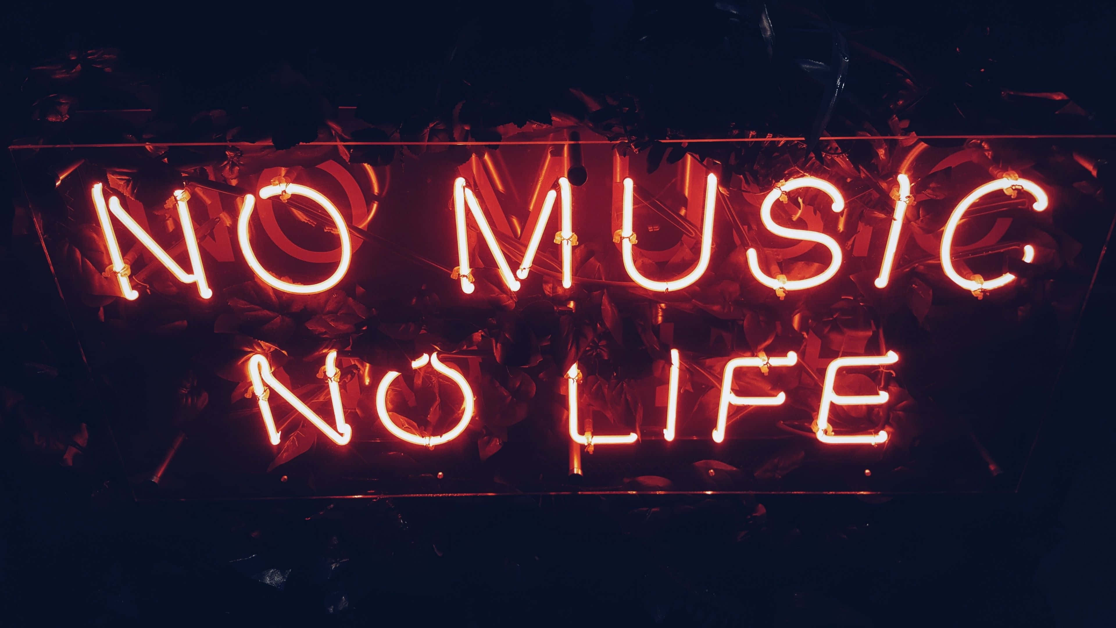 Itim Pula Neon Walang Musika Walang Buhay Wallpaper