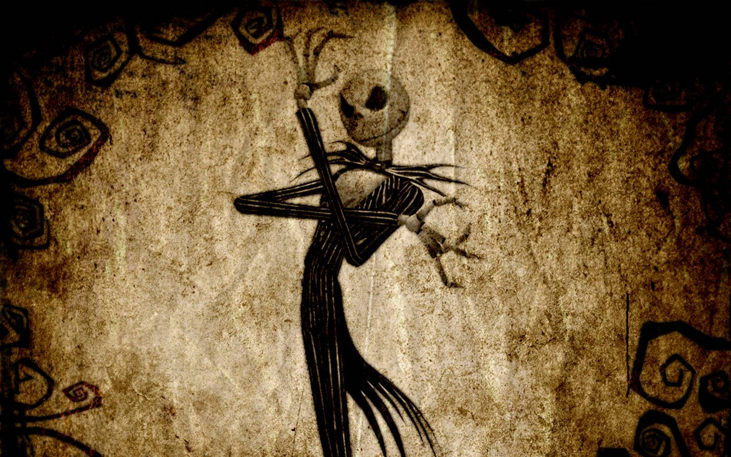 Jack Skellington na Halloween na Grunge Wallpaper