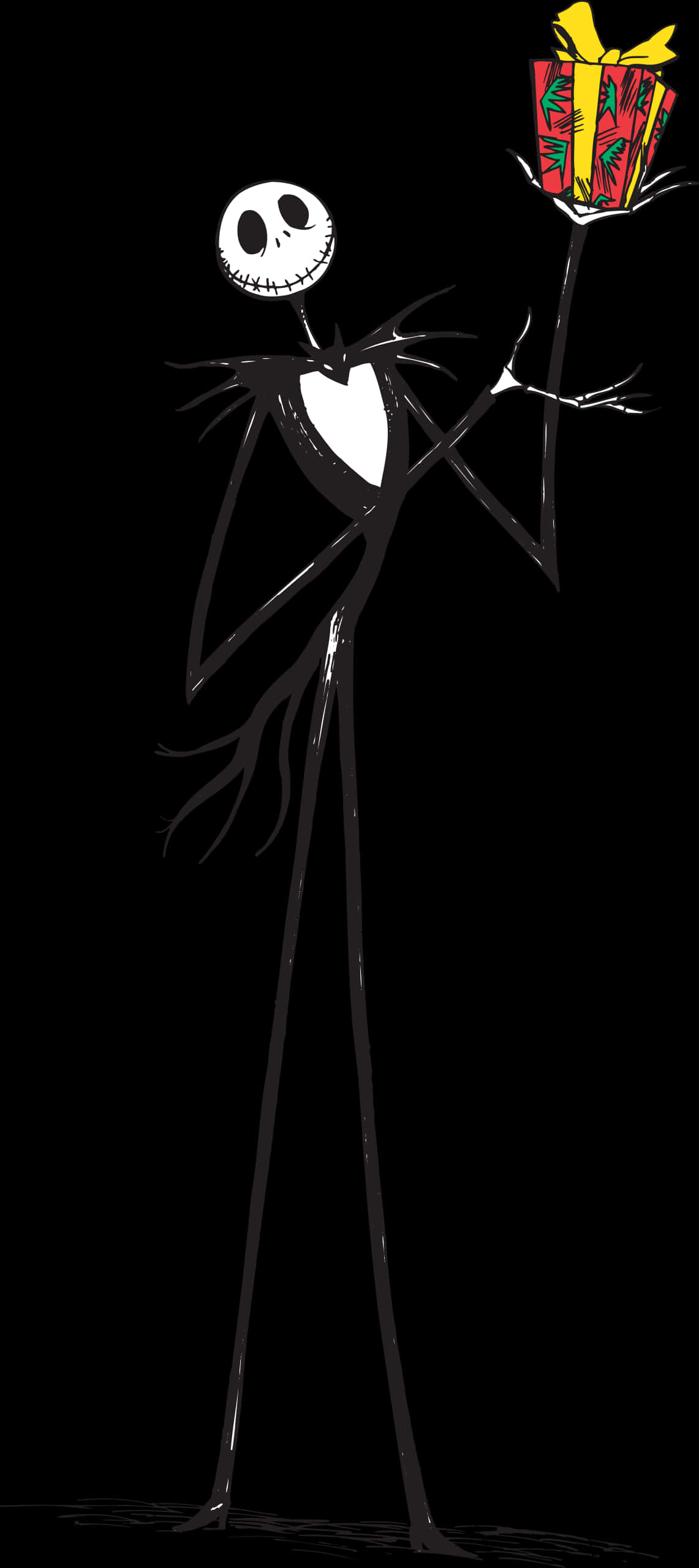 Jack Skellington na May Hawak na Regalo Wallpaper
