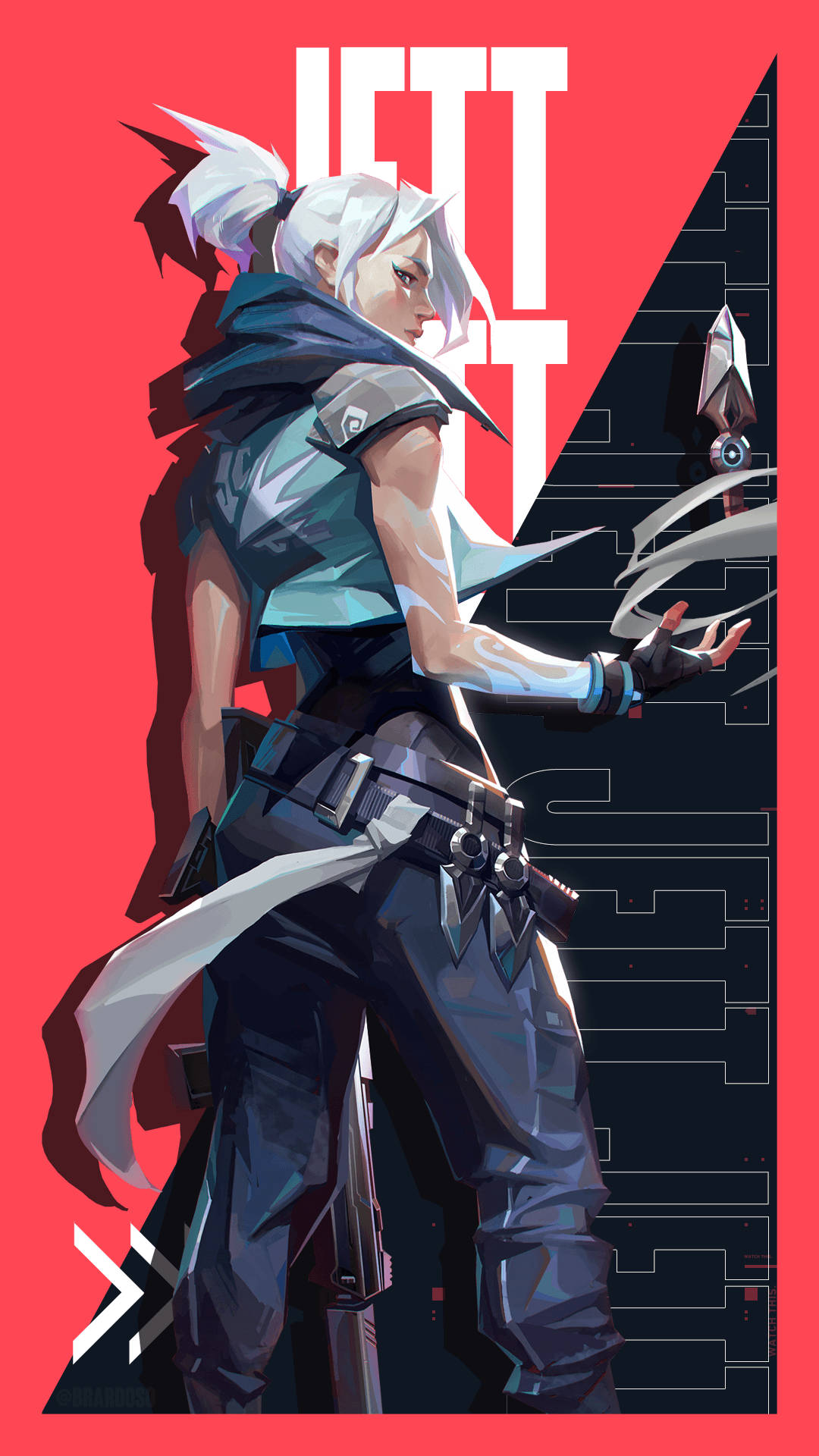 Jett Kunai Phone Valorant Wallpaper