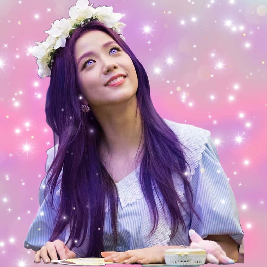 Jisoo Blackpink na may Lilang Mata at Buhok Wallpaper
