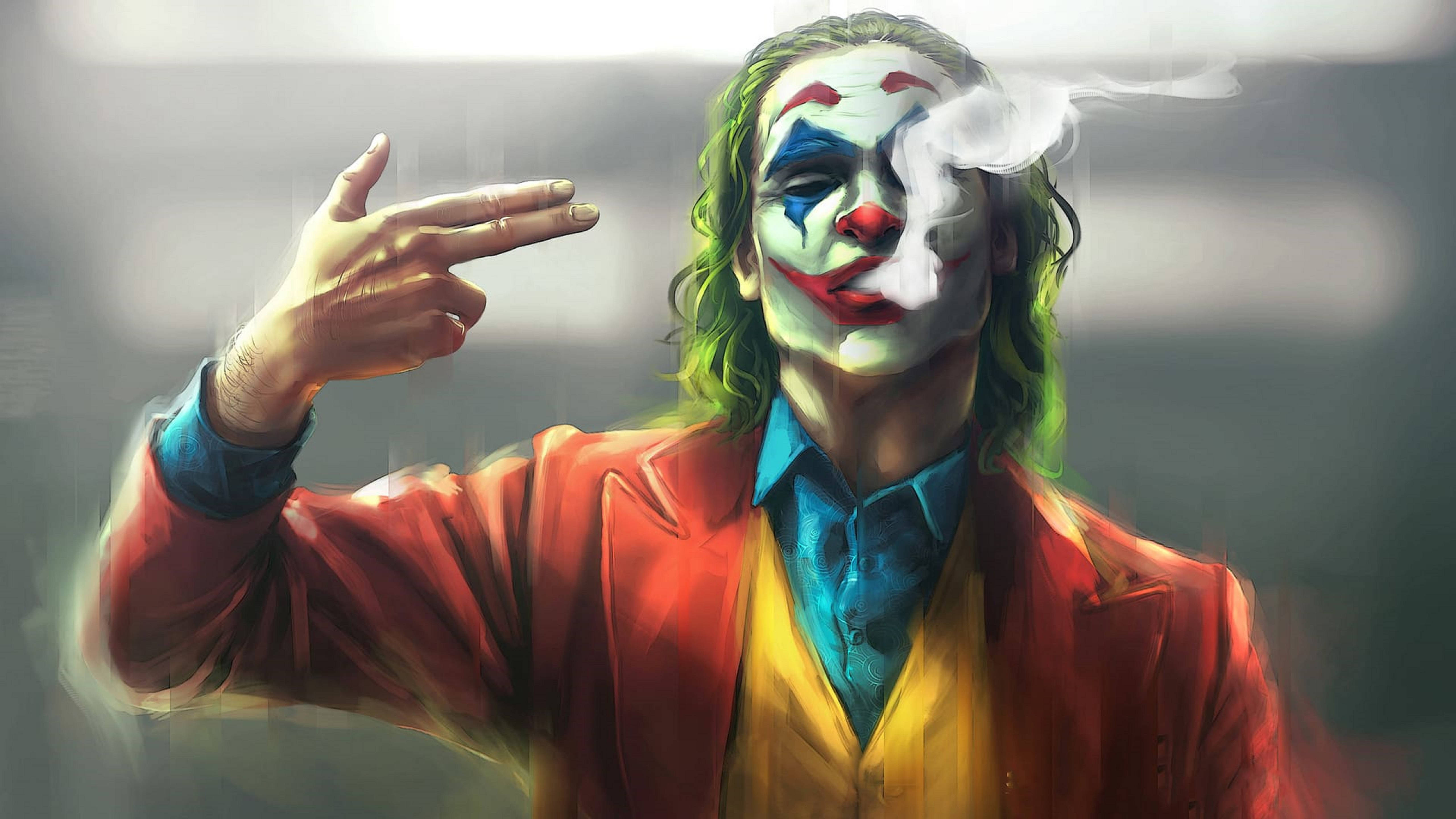 Joker 2019 Paninigarilyo Painting Wallpaper