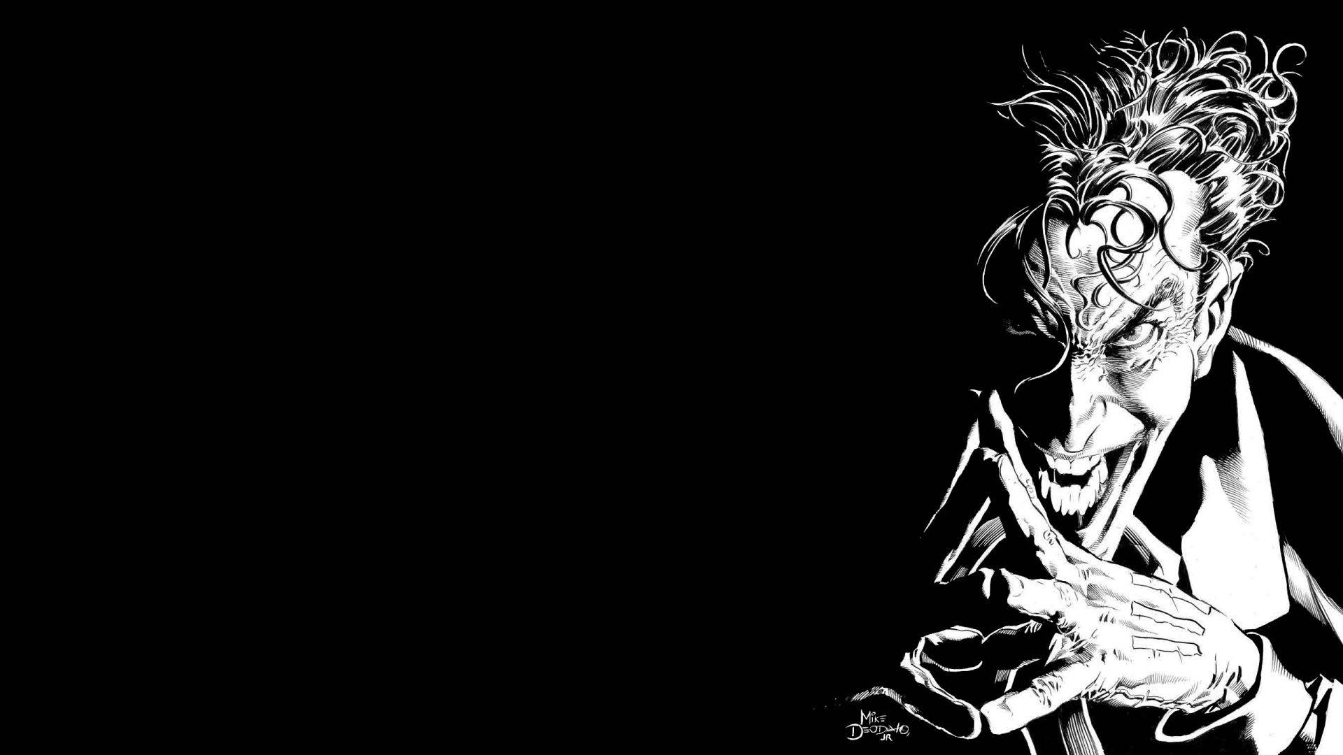 Joker na Itim at Puti Wallpaper