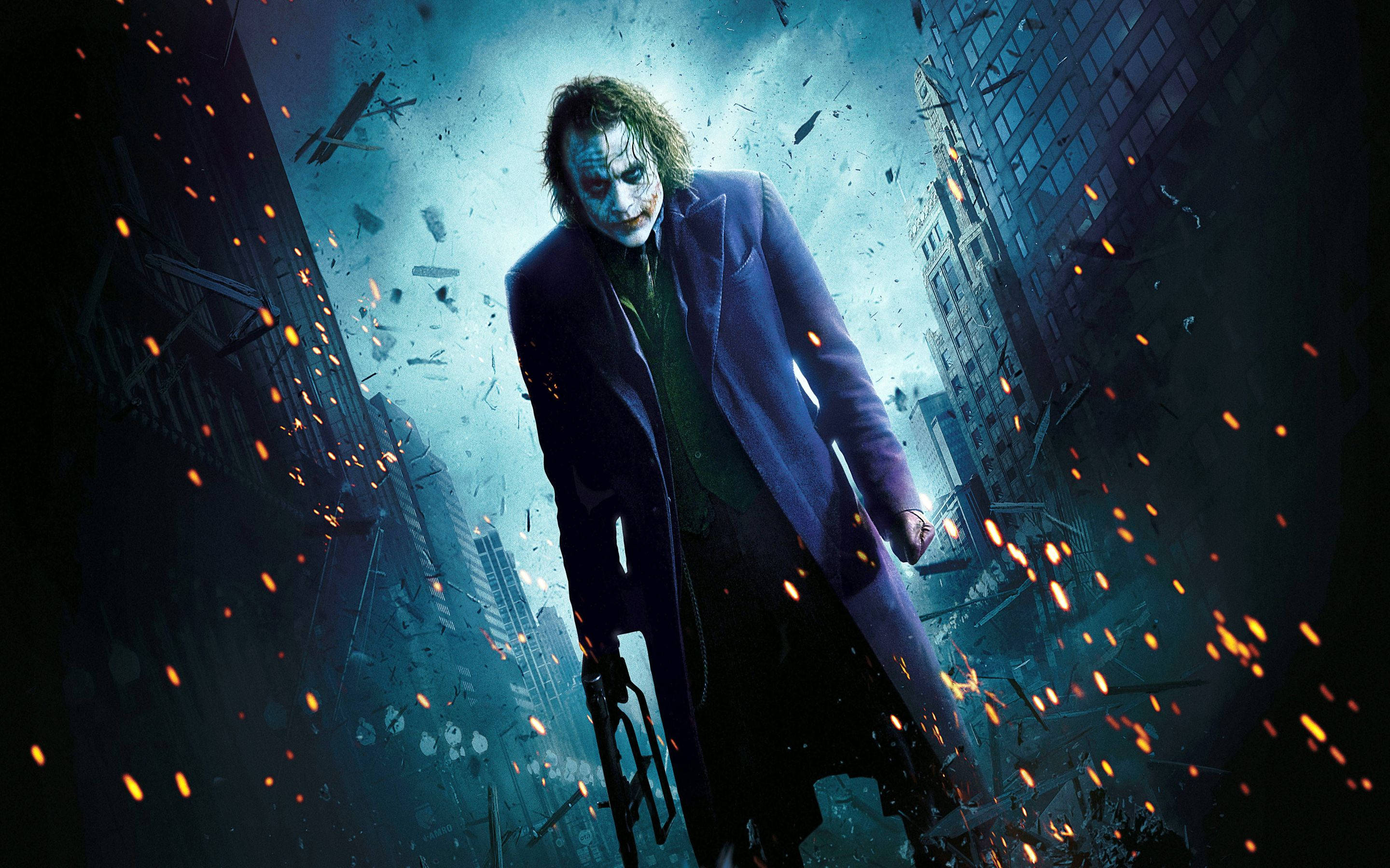Joker na Sinusunog ang Gotham Wallpaper