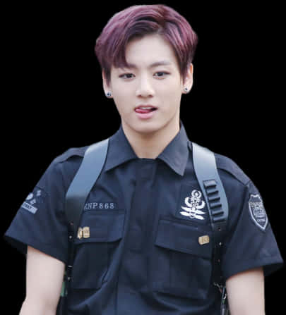 K Pop Star na Naka-Uniporme ng Pulis Wallpaper