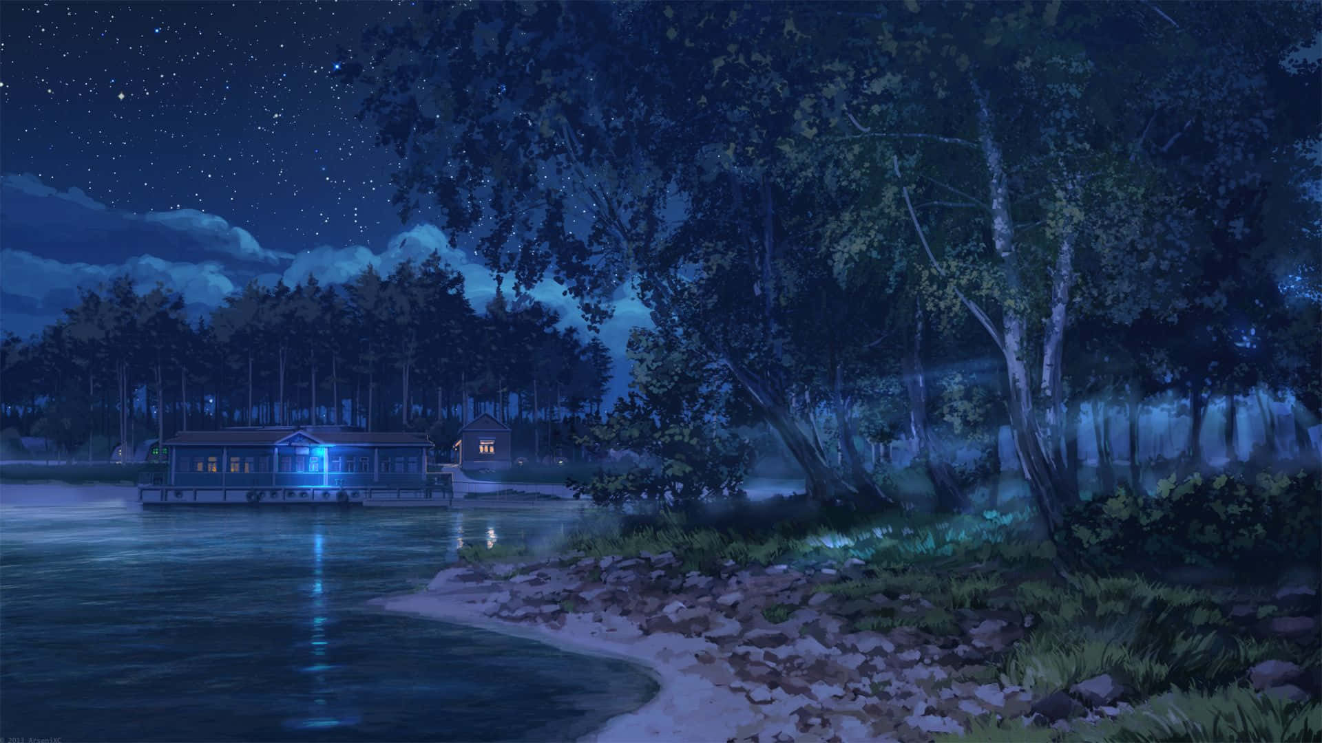 Kaakit-akit na Anime Fantasy Landscape Wallpaper