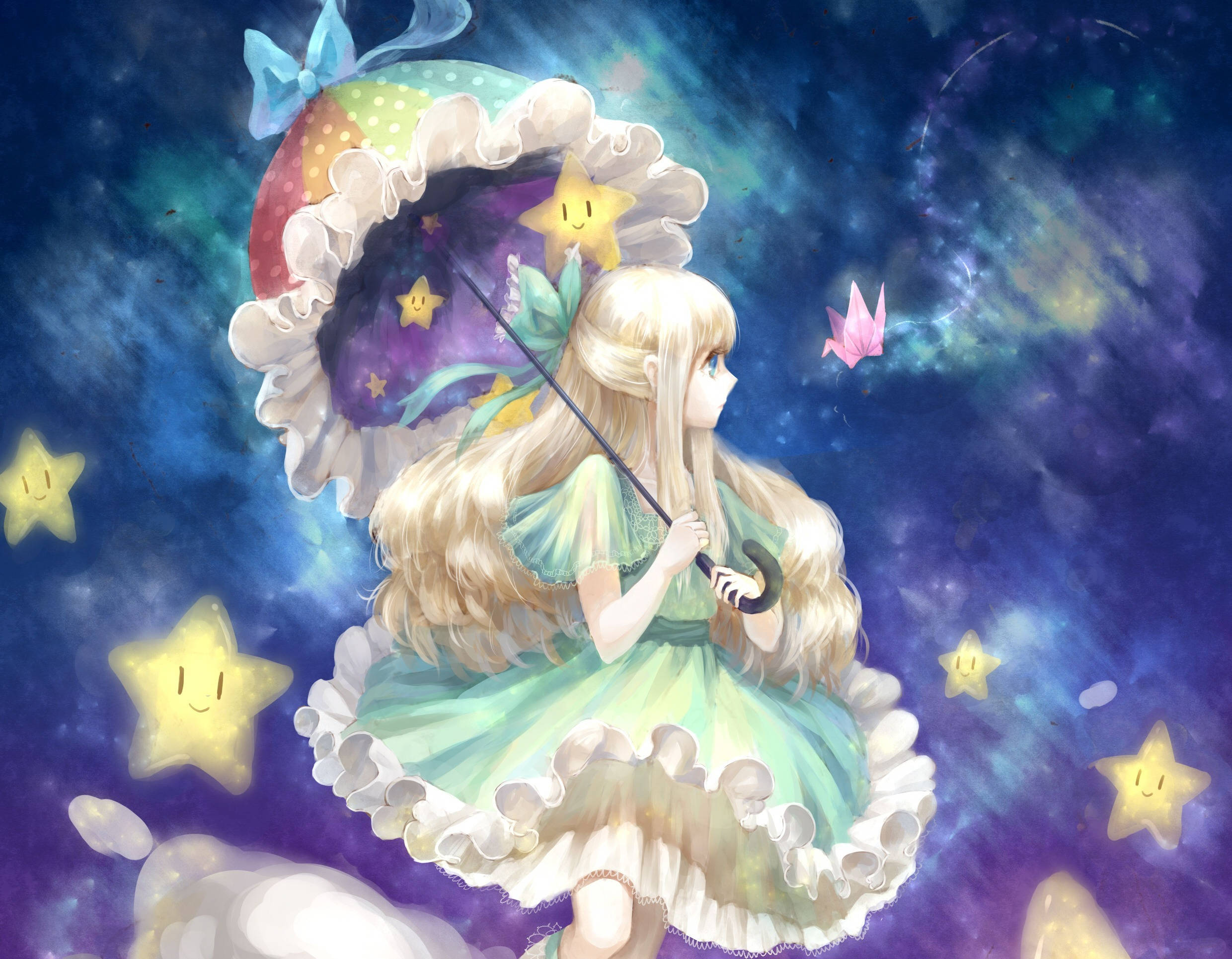 Kaakit-akit na Anime Girl sa isang Tahimik na Tagpuan Wallpaper