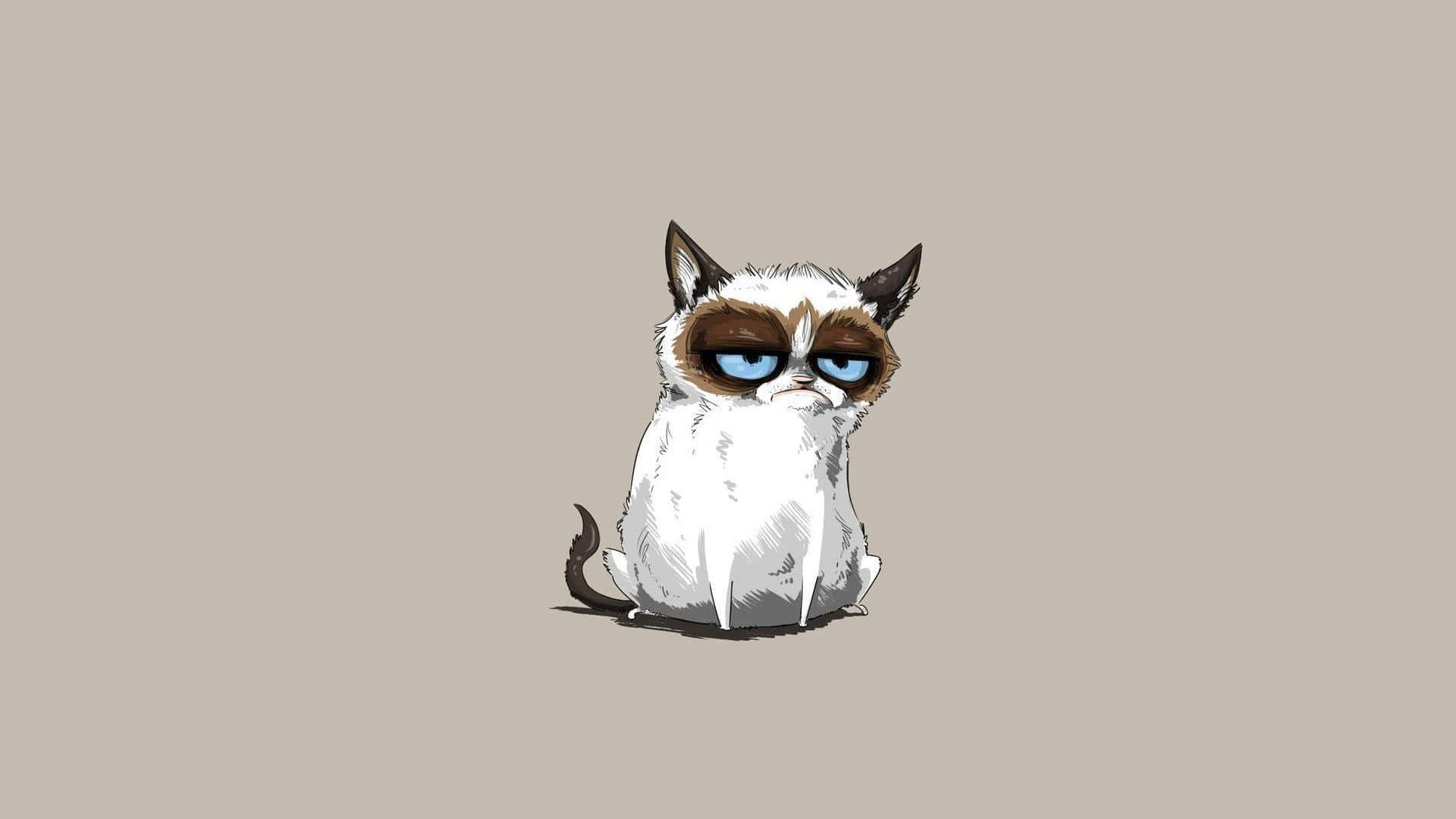 Kaakit-akit na Cartoon Cat na Masaya at Mapaglarô Wallpaper
