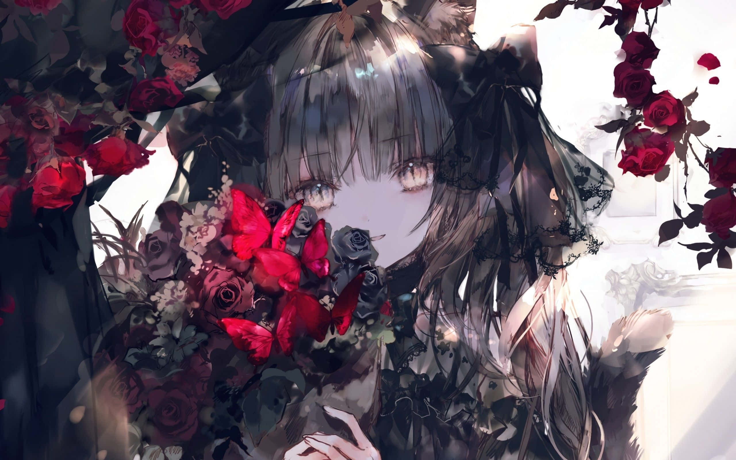 Kaakit-akit na Gothic Anime na Babae Wallpaper