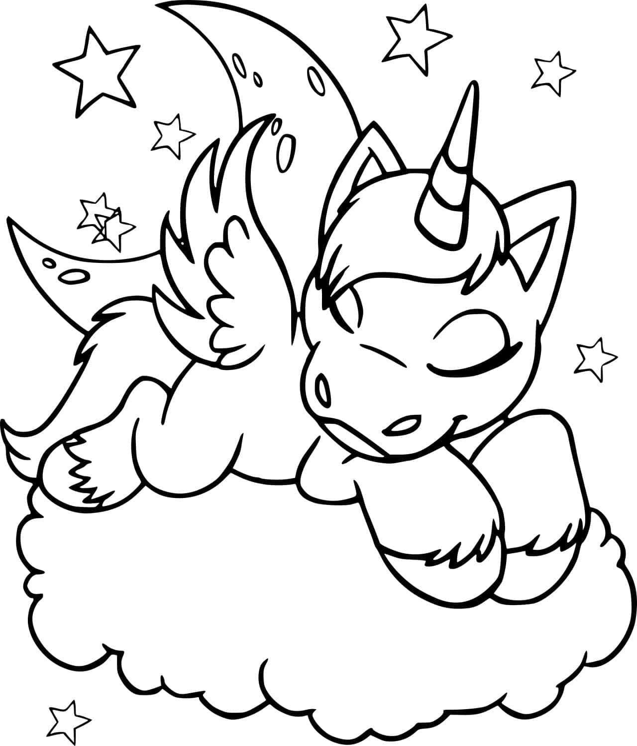 Kaakit-akit na Pangkulay na Larawan ng Unicorn Wallpaper