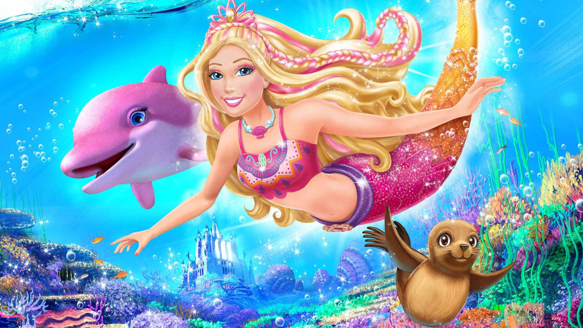 Kaakit-akit na Poster ni Barbie sa Barbie in A Mermaid's Tale 2 Wallpaper