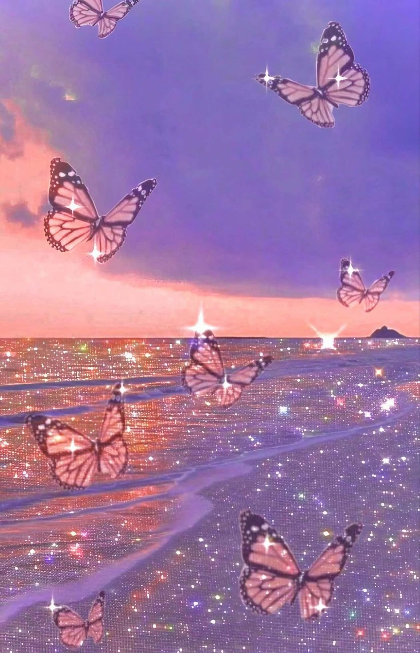 Kaakit-akitang Engkanto: Napakagandang Background ng Paruparo Wallpaper