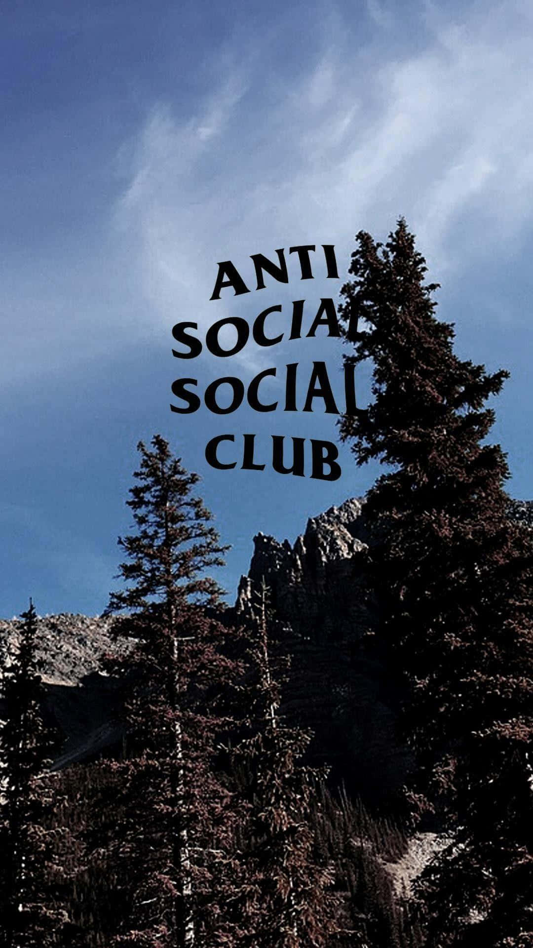 Kagubatan at Logo ng Anti Social Club para sa iPhone Wallpaper