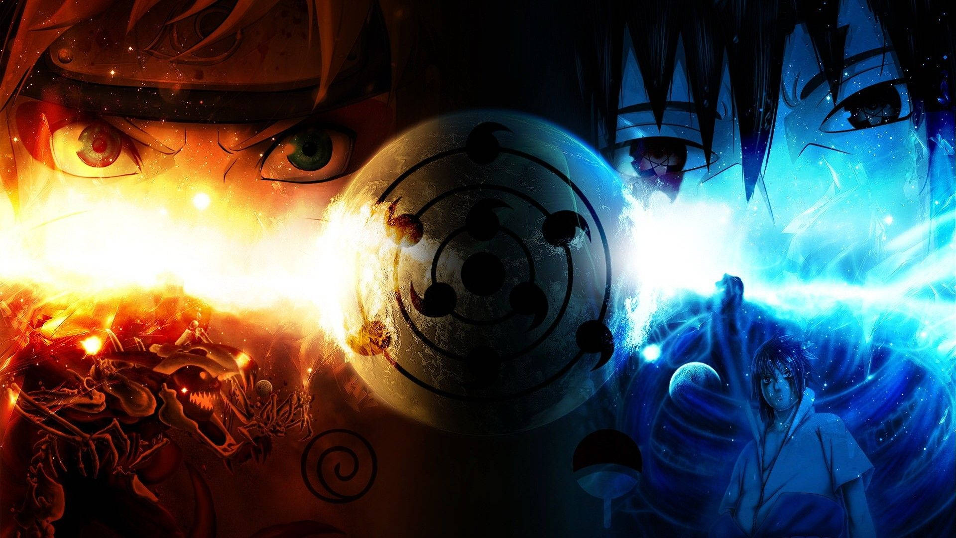 Kahanga-hangang Naruto at Sasuke na may Sharingan Wallpaper