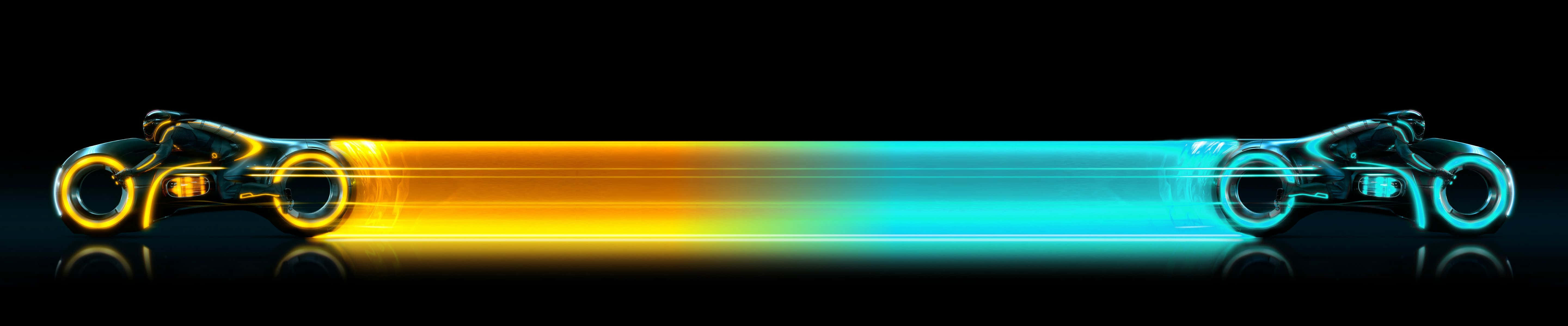 Kahanga-hangang Tron Yellow at Blue na mga Bisikleta para sa Pixel 3 Monitor Background Wallpaper