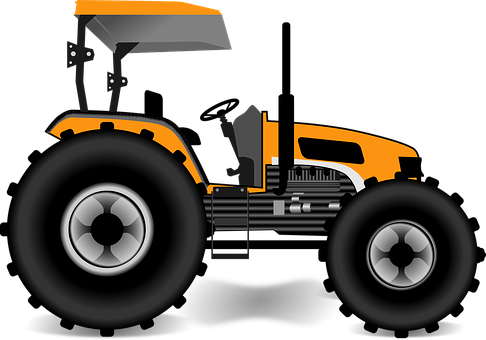 Kahel at Itim na Tractor Graphic Wallpaper