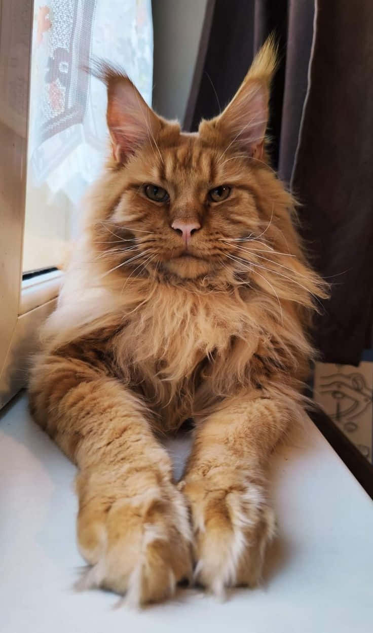 Kahel na Pusang Persian na May Nakakabighayang mga Mata Wallpaper