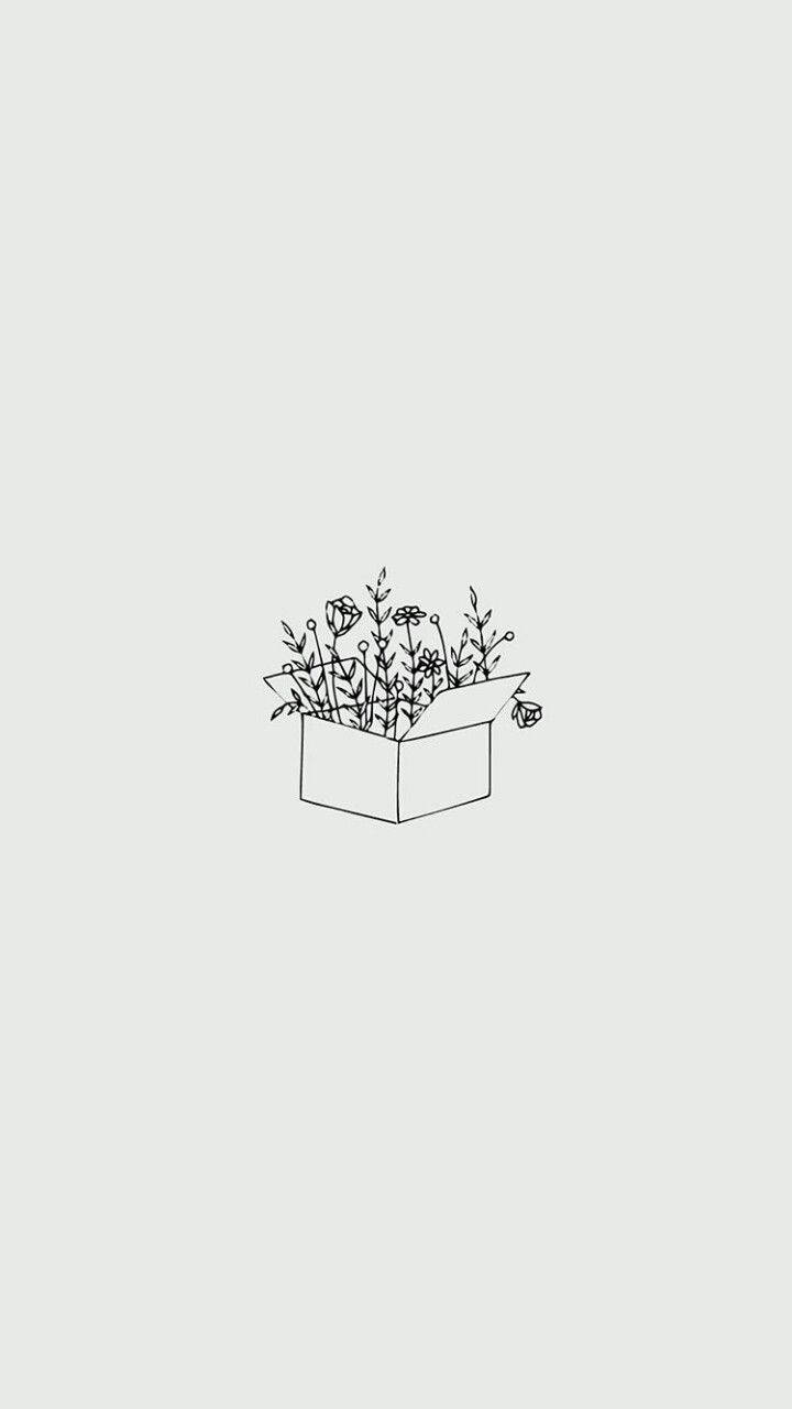 Kahong Puno ng Bulaklak na Minimalistang Aesthetic Wallpaper