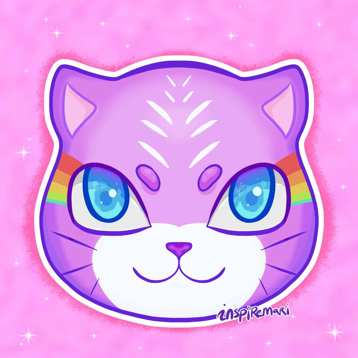 Kaibig Anime na Pusa na Natutulog Wallpaper