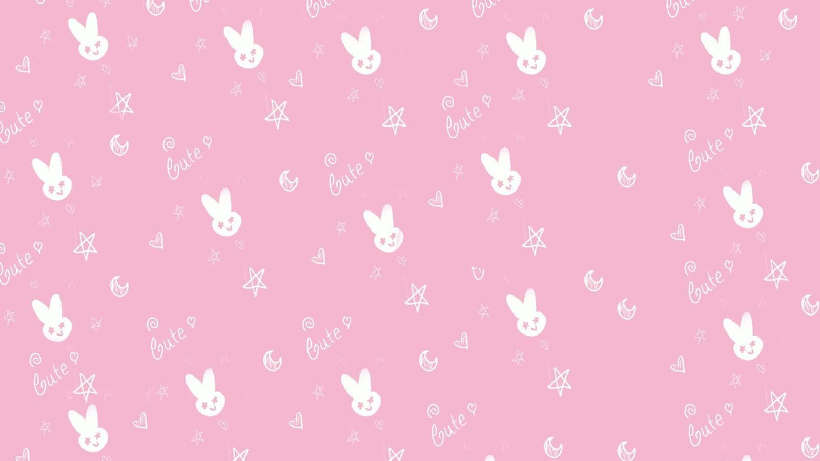 Kaibig at Pink na Kawaii Background Illustration Wallpaper