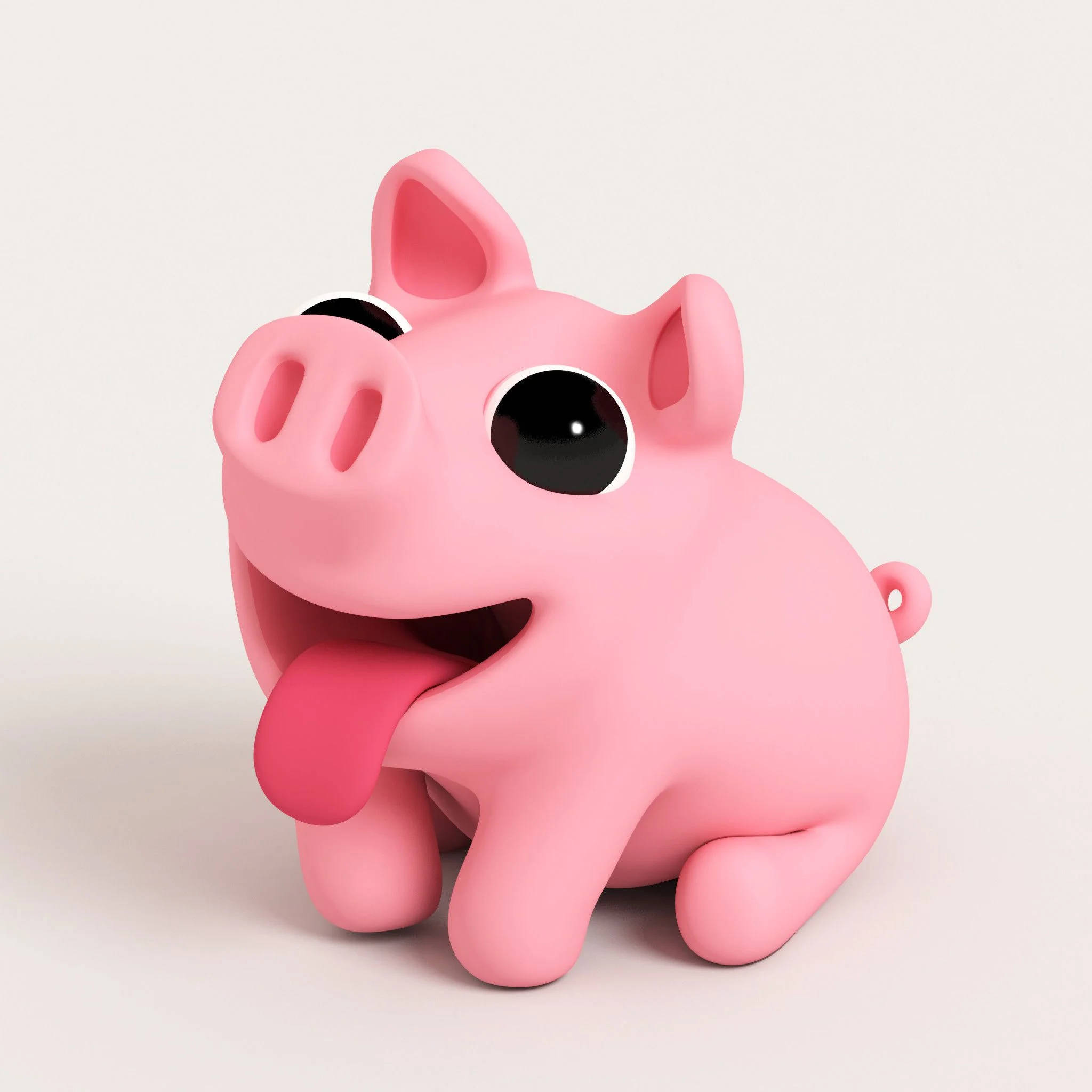 Kaibig-ibig na 3D Ilustrasyon ng Baboy Wallpaper