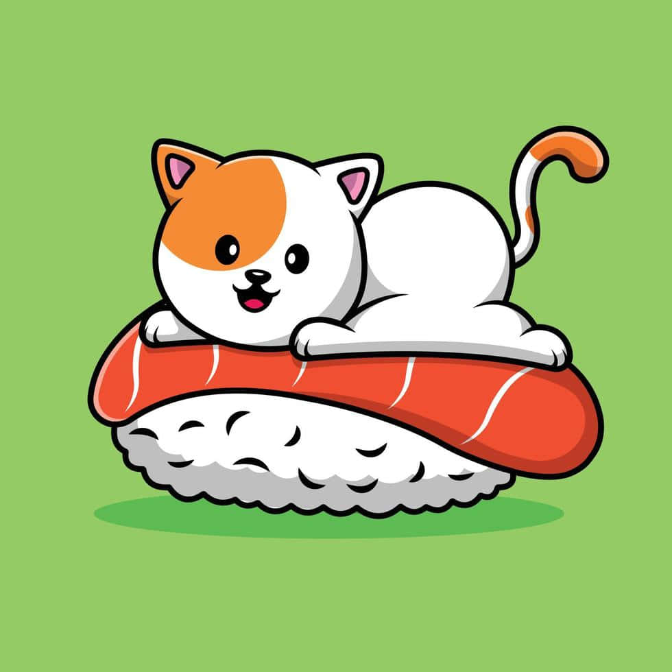 Kaibig-ibig na Anime na Pusa na Natutulog Wallpaper