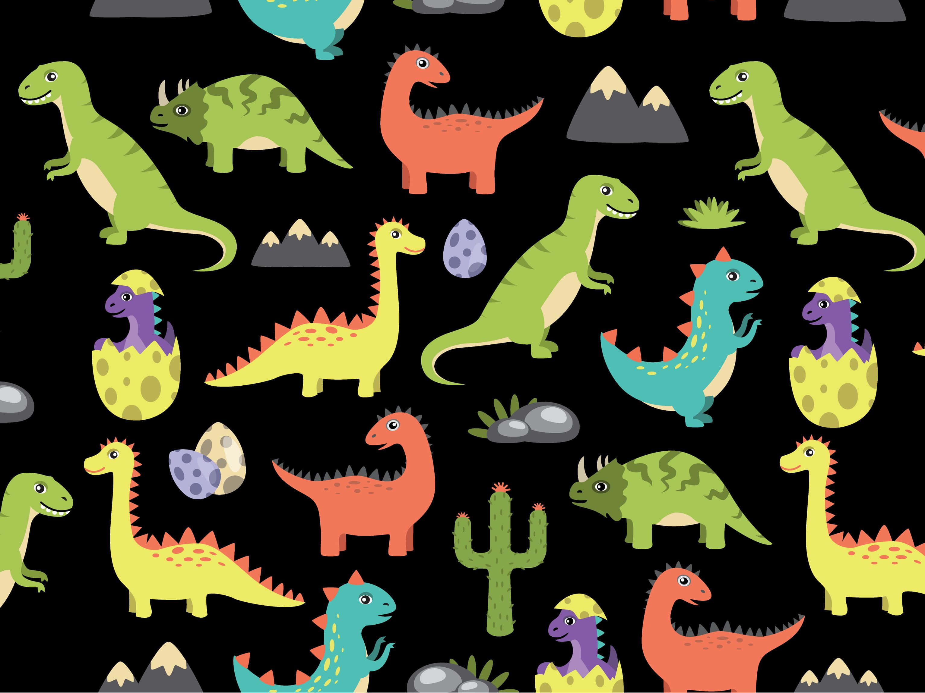 Kaibig-ibig na Berdeng Dinosaur na Naggalugad sa Masaganang Kagubatan Wallpaper