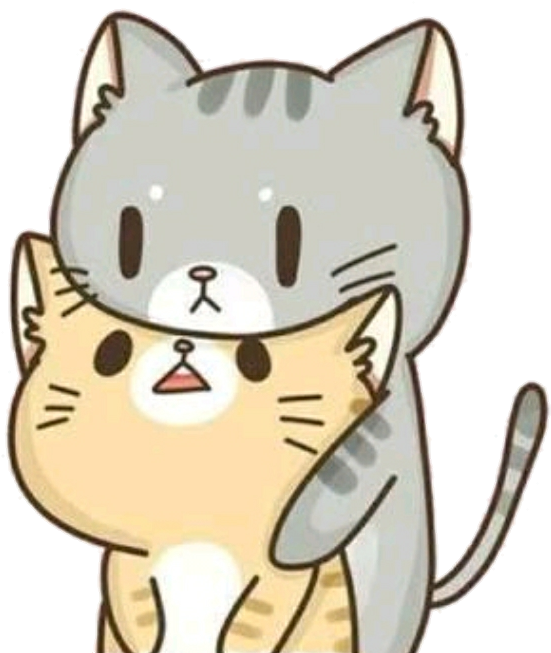 Kaibig-ibig na May Guhit na Kawaii na Pusa.PNG Wallpaper