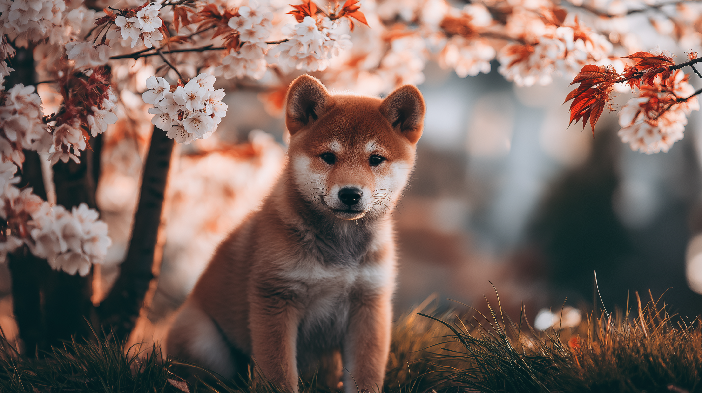 Kaibig-ibig na Tuta ng Shiba Inu Wallpaper
