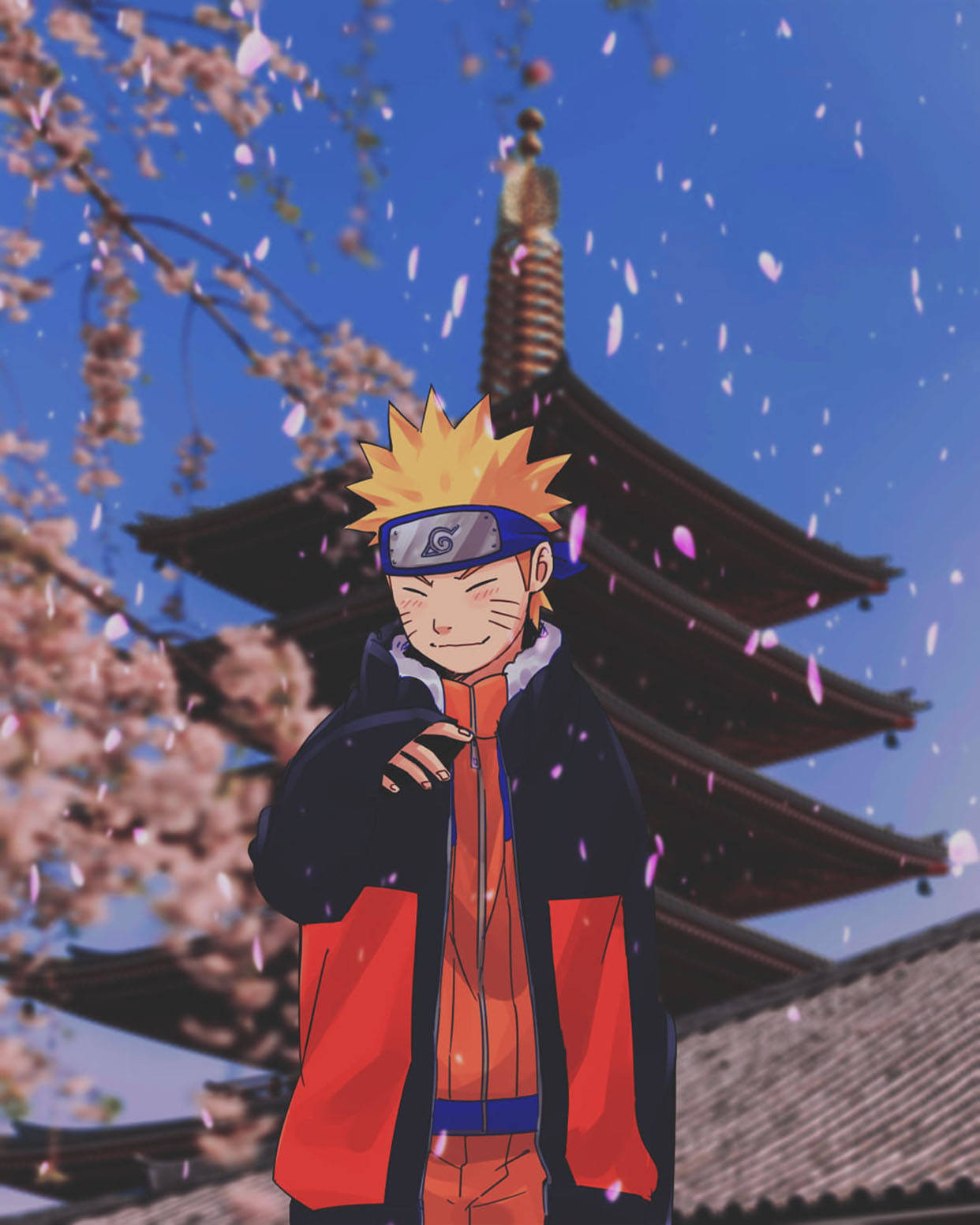 Kaibig-ibig na Templo ng Hapon na Naruto Wallpaper
