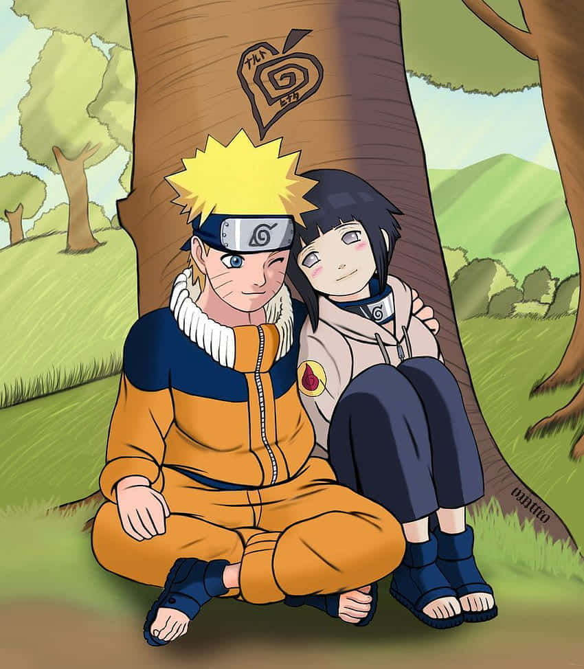 Kaibigang Naruto at Hinata sa Parkeng Petsa Wallpaper