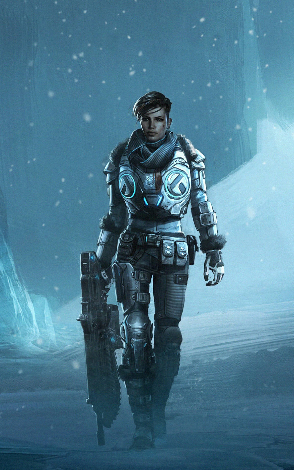 Kait Diaz Naglalakad Gears 5 Telepono Wallpaper