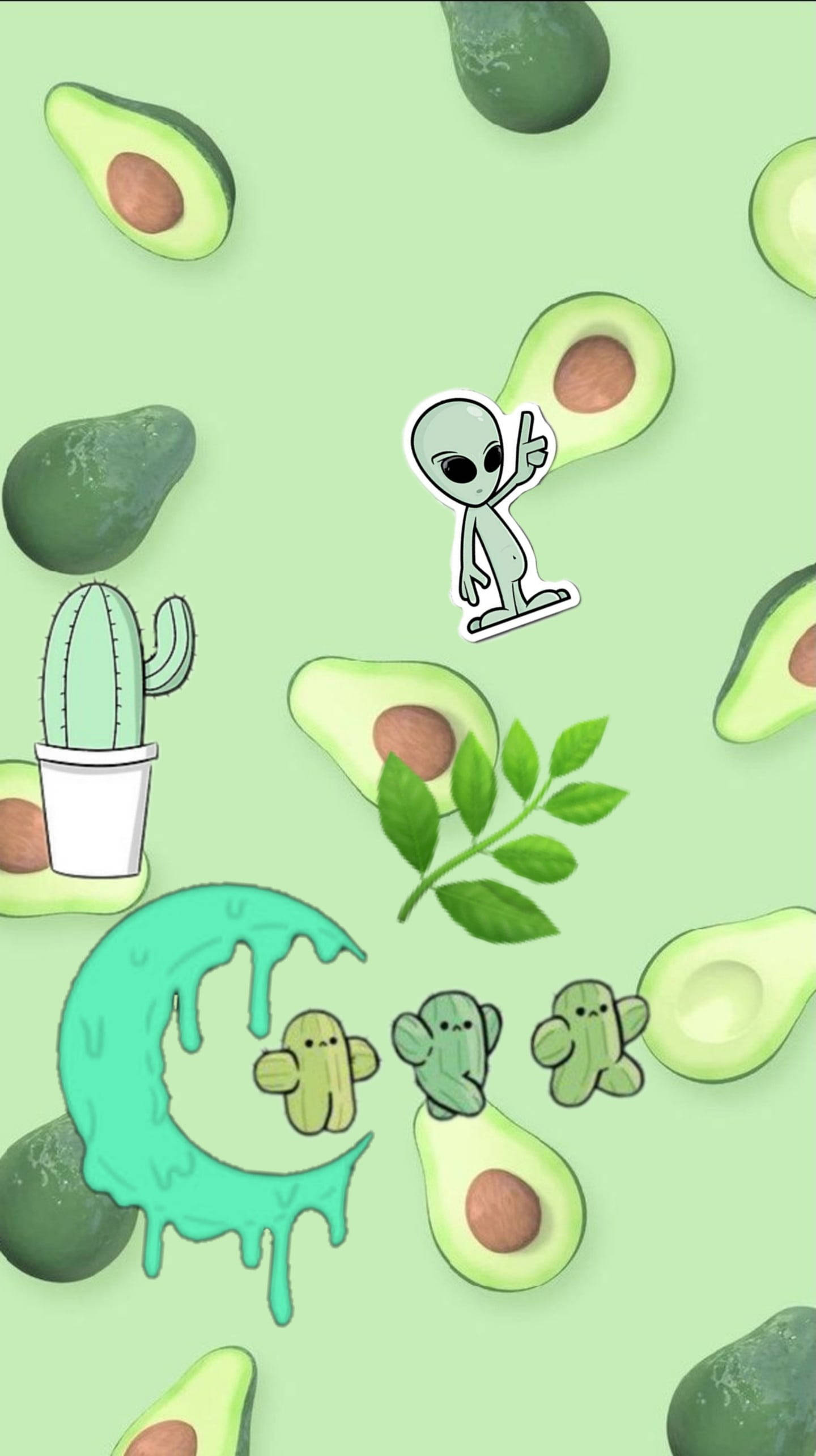 Kakaibang Napakagaan na Luntiang Telepono Wallpaper
