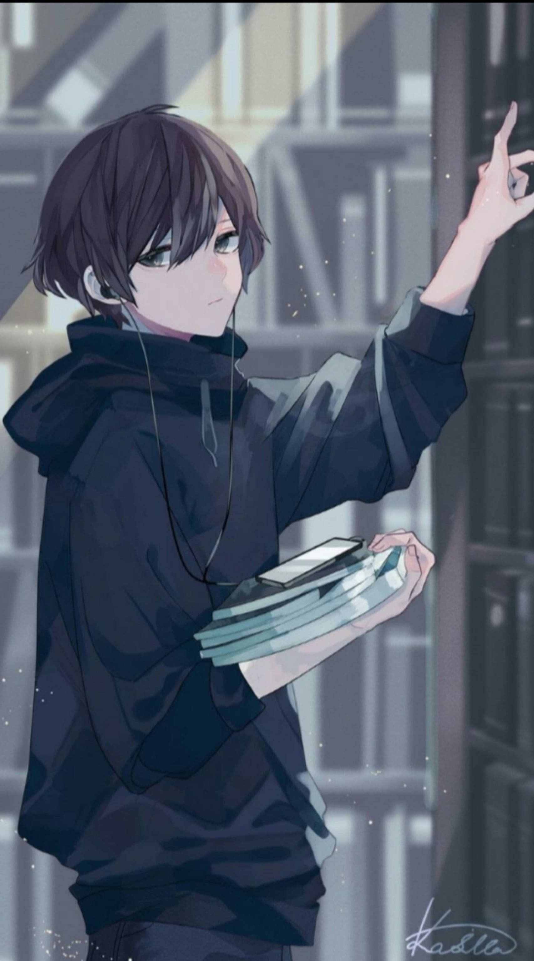 Kakaibang Sining ni Izumi Miyamura na Malungkot na Lalaking Naghahanap ng Libro Wallpaper