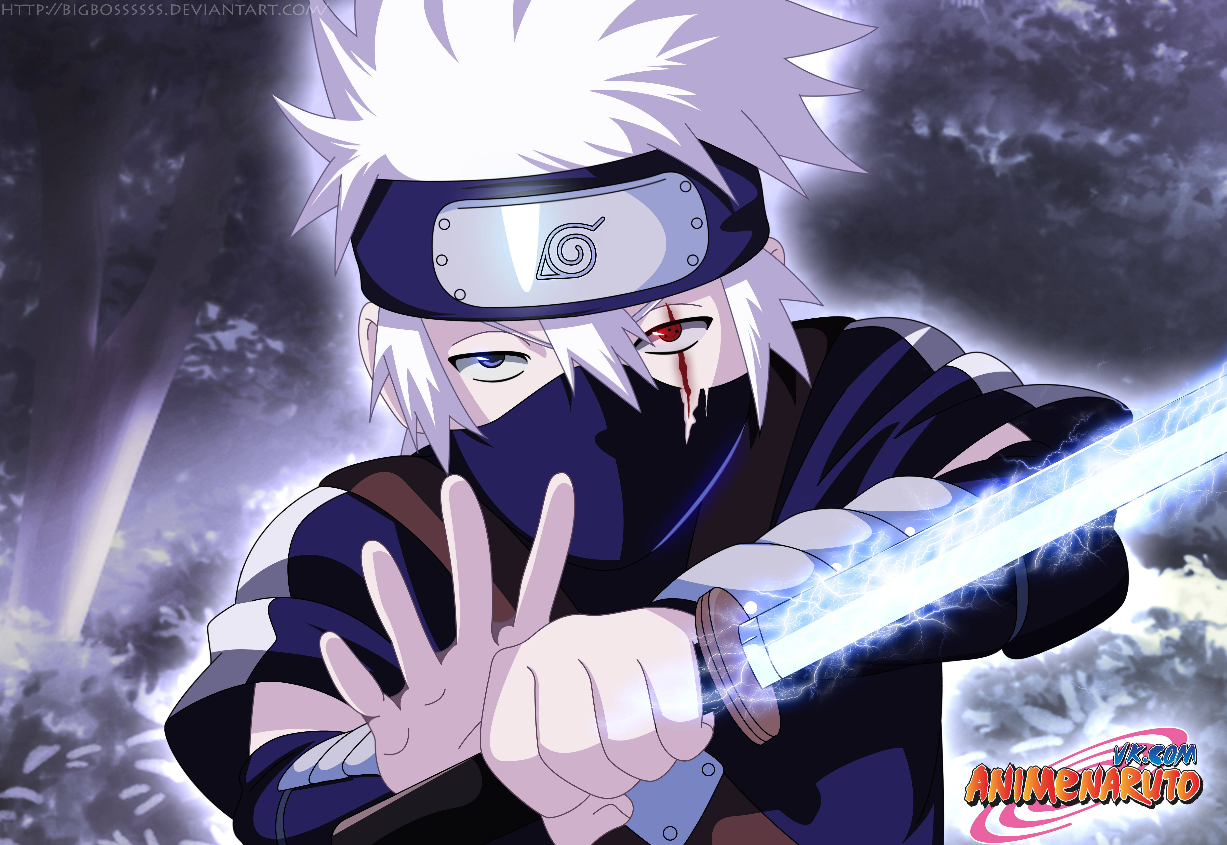 Kakashi 4K Liwanag Chakra Espada Wallpaper