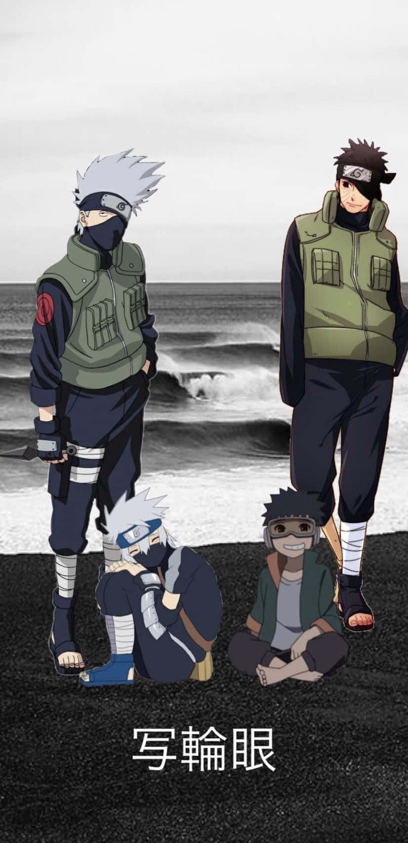 Kakashi at Obito, Matalik na Magkaibigan Wallpaper