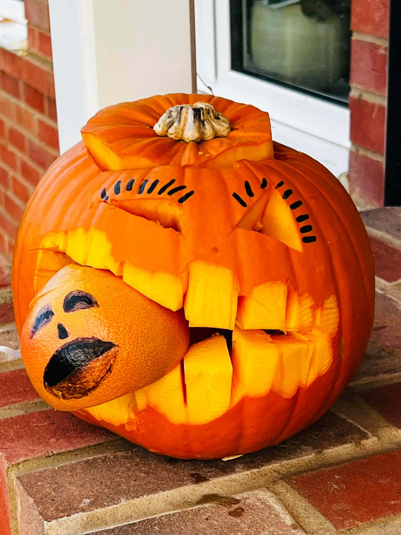 Kalabasa ng Halloween na Nakakatakot na Halimaw na Larawan Wallpaper