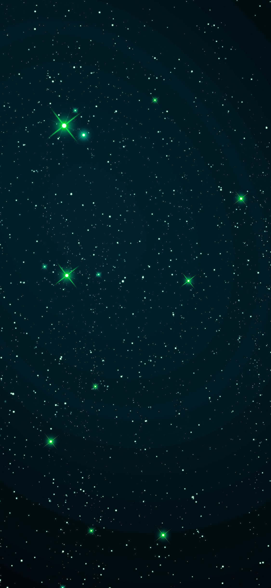 Langit na Puno ng Bituin na Madilim na Berde para sa iPhone Wallpaper