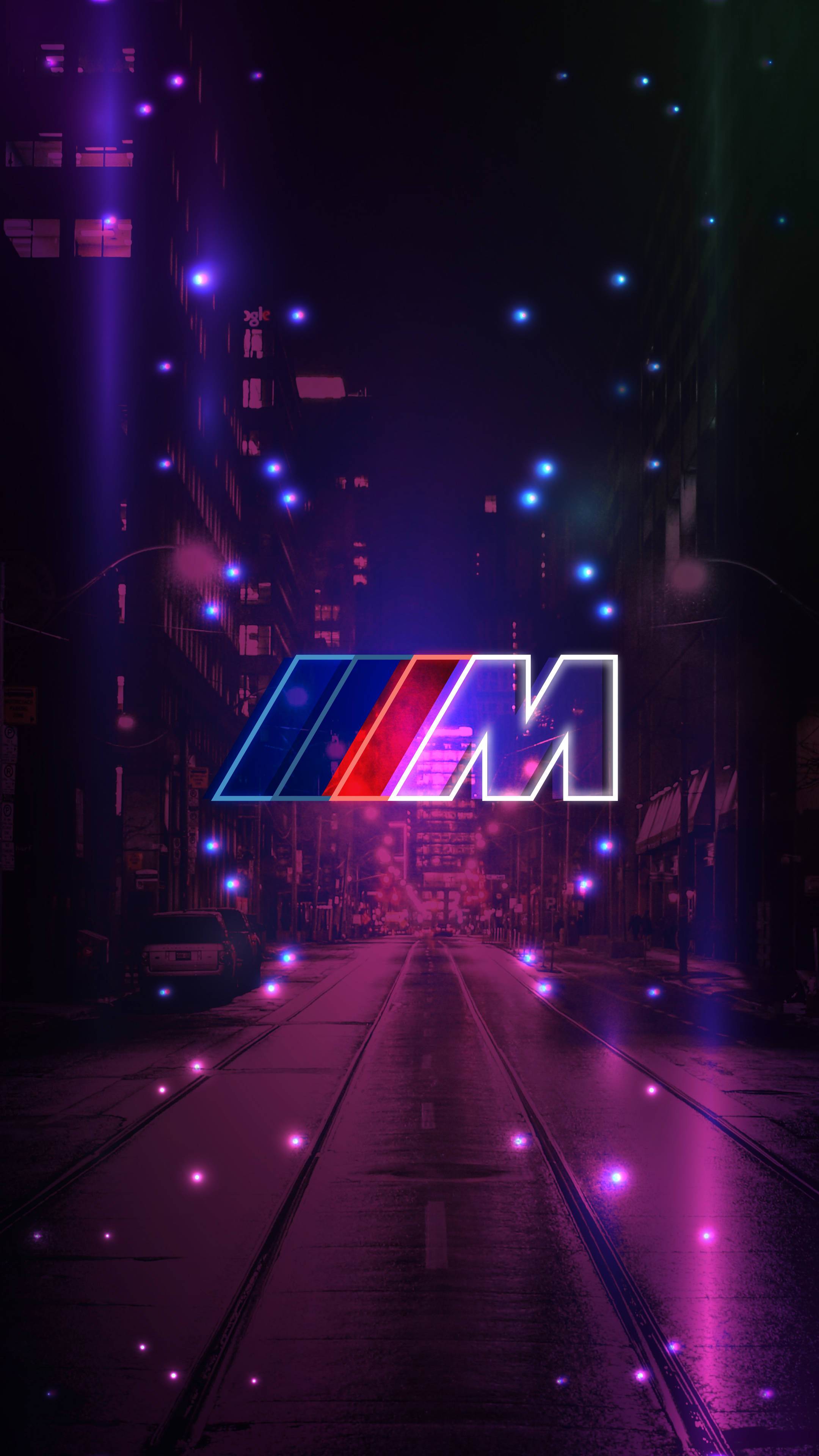 Kalsadang Lila na Daan na may BMW M Logo Wallpaper